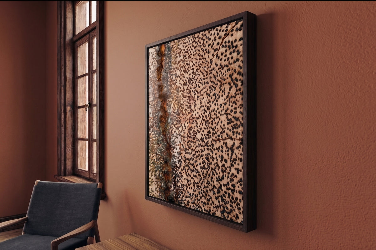 Leopard Print – Abstract Nature Pattern Photography Framed Print