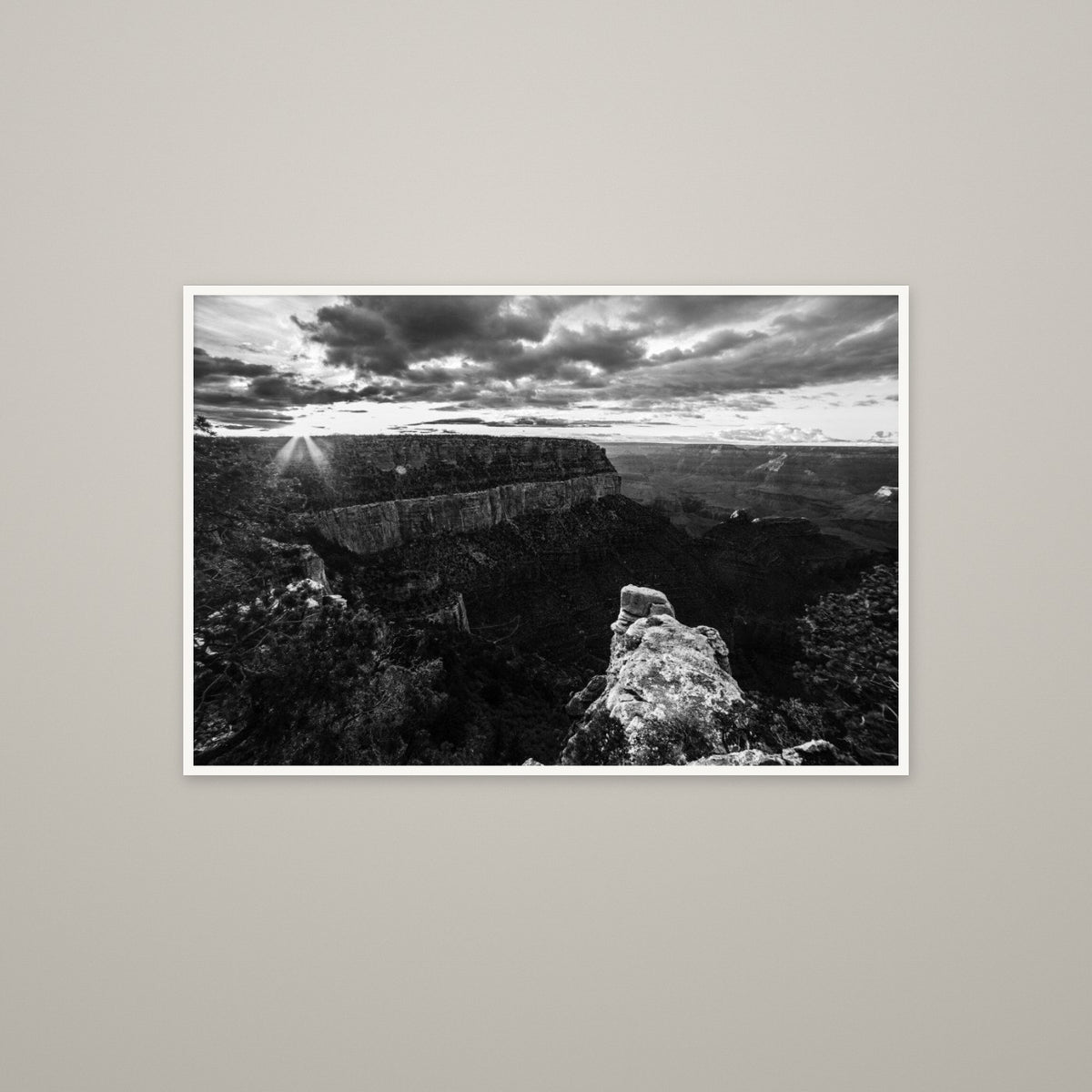 Canyon Rim at Sunburst - Unframed print with 0.25" white border