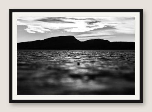 Dry Lakebed, Black and White - Black Frame