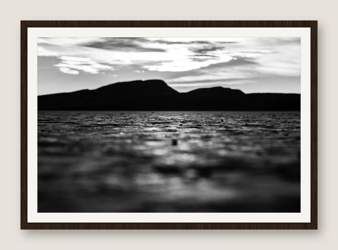 Dry Lakebed, Black and White - Espresso Frame