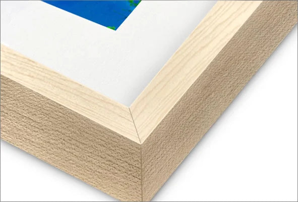 Matte Maple 1" x 2.25" solid wood frame - corner detail