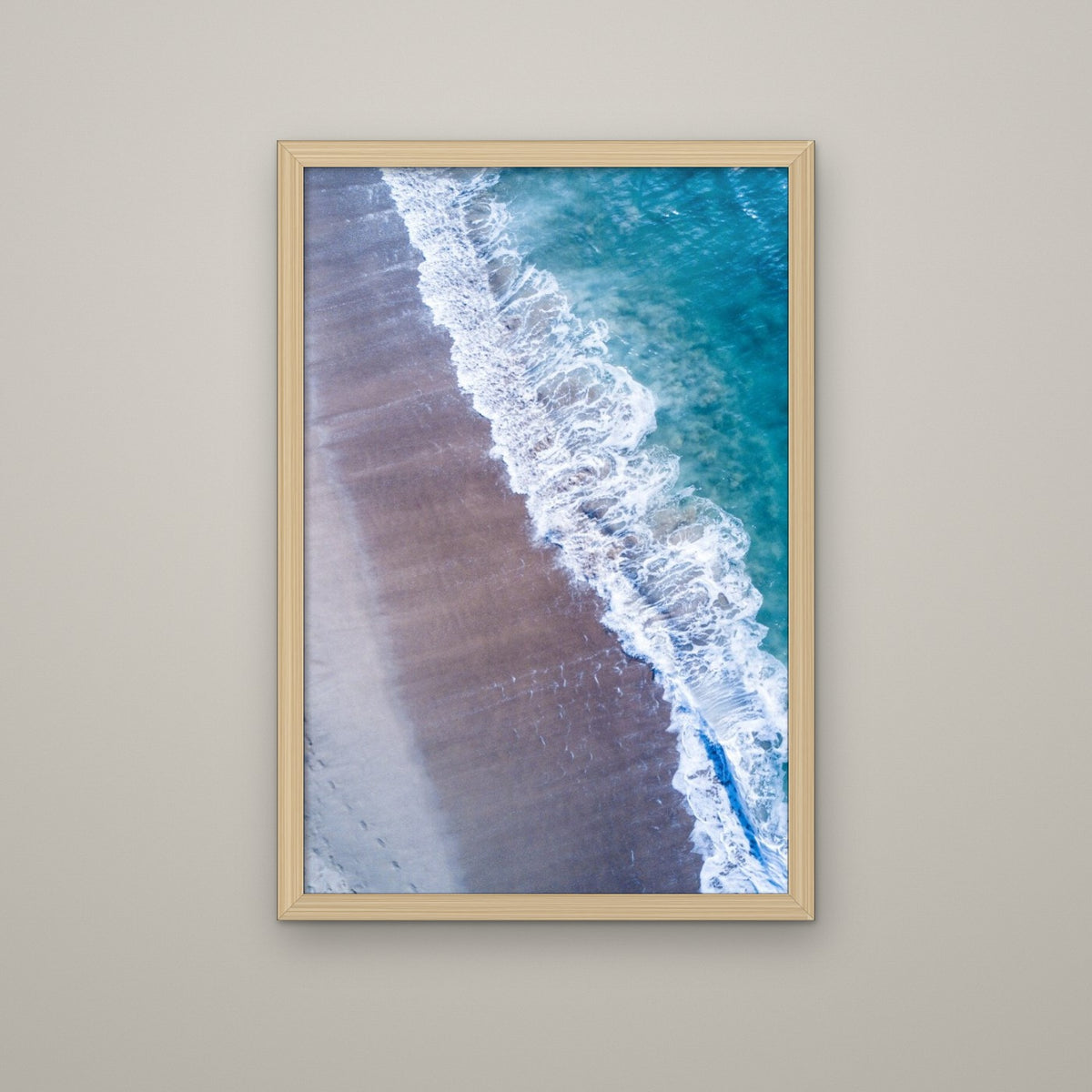 From Above I: Shoreline Wave - Matte Maple frame, no mat (8x12 & 12x18)