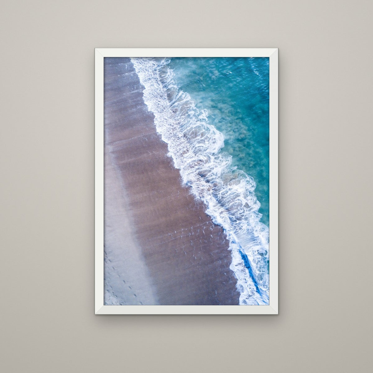 From Above I: Shoreline Wave - Matte White frame, no mat (8x12 & 12x18)
