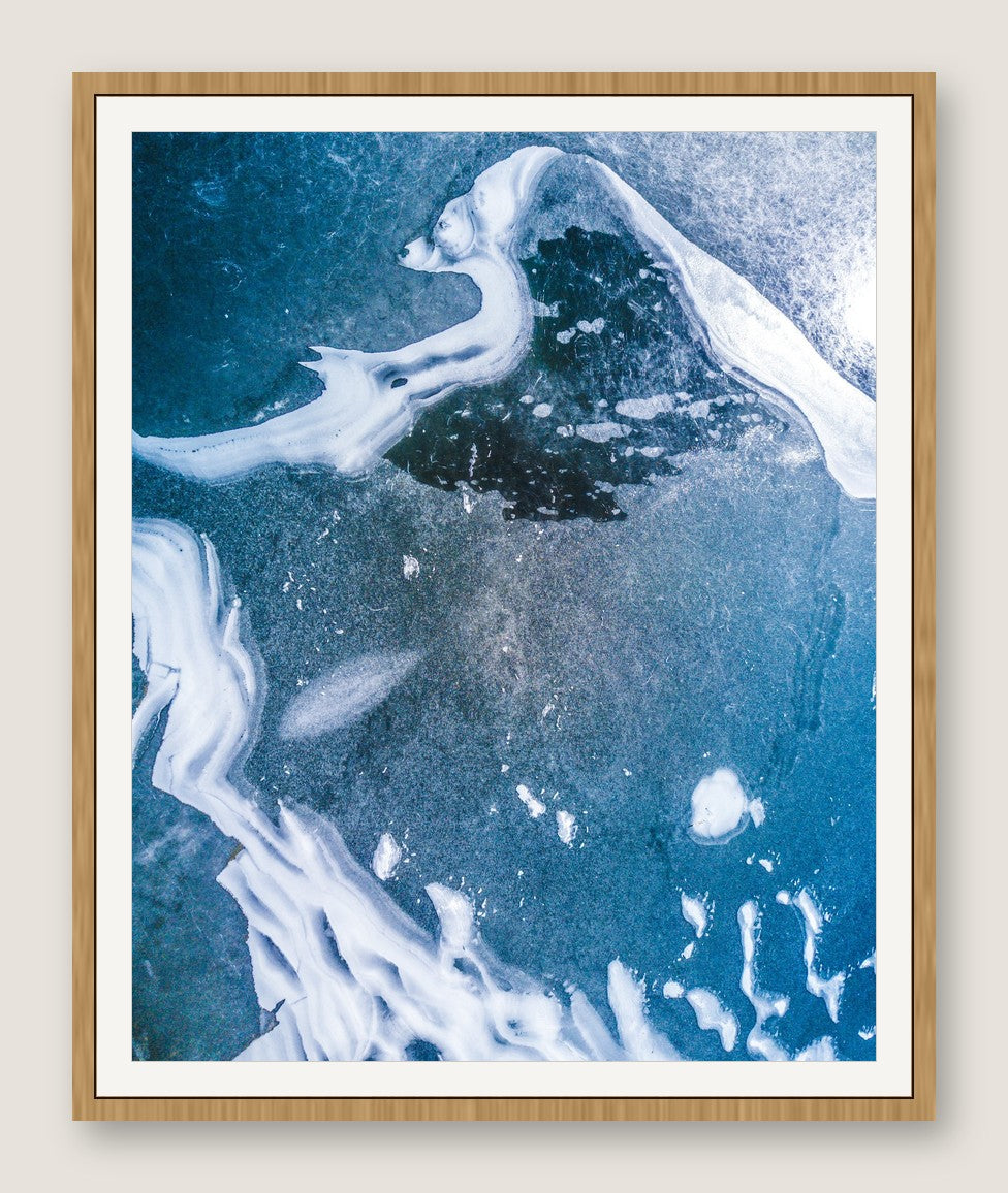 Frozen Glacier Water II - Maple Frame