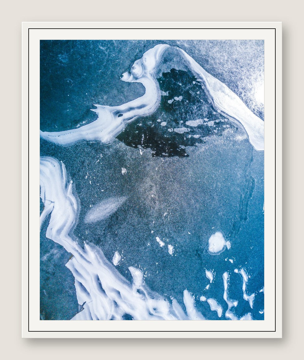 Frozen Glacier Water II - White Frame