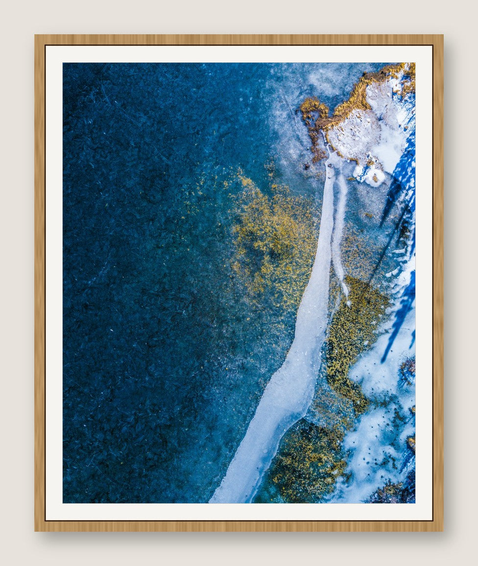 Frozen Glacier Water III - Maple Frame