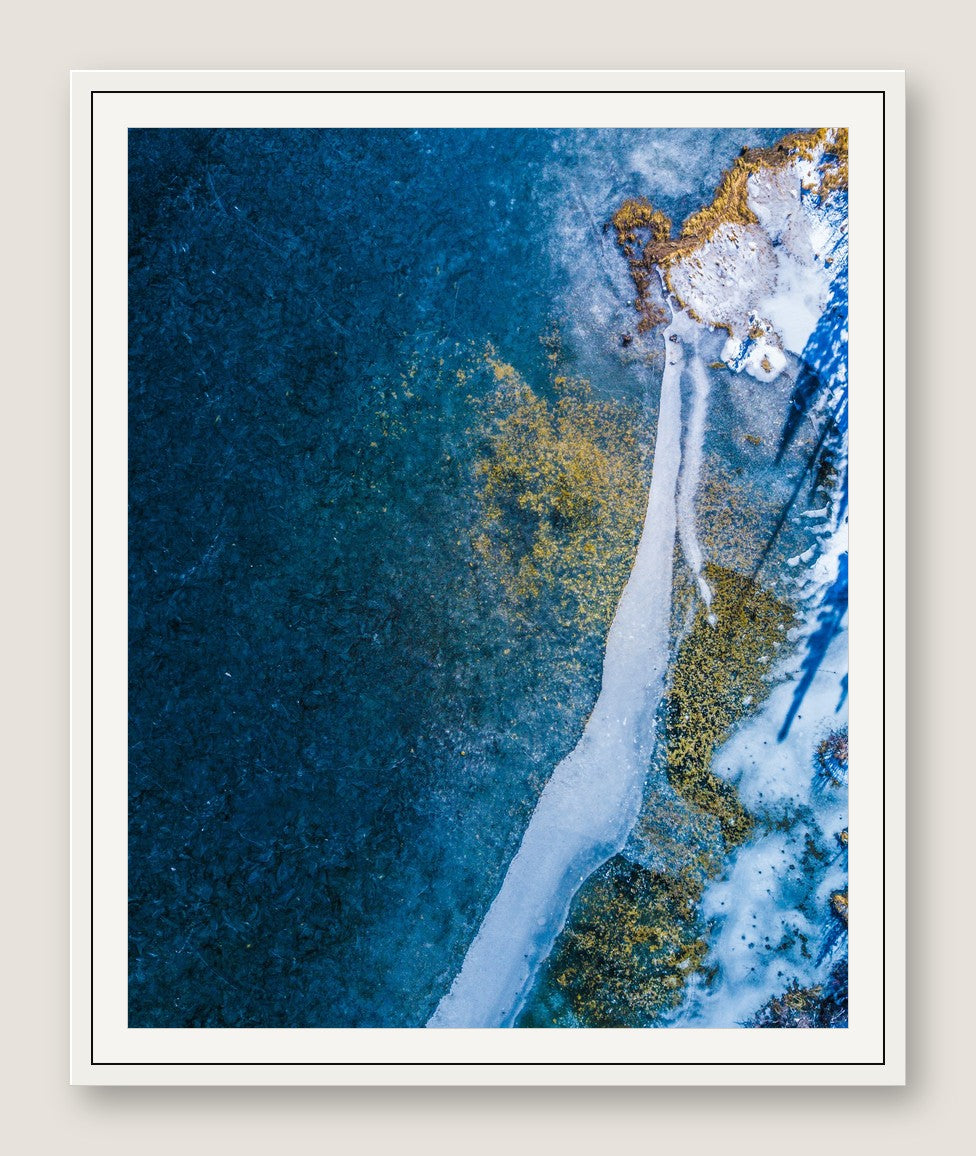 Frozen Glacier Water III - White Frame