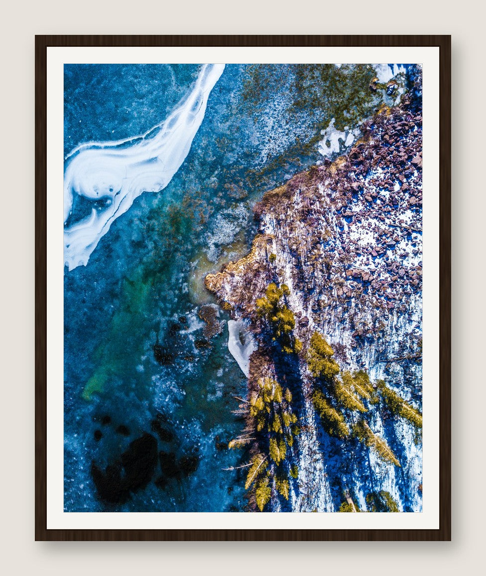 Frozen Glacier Water IV - Espresso Frame