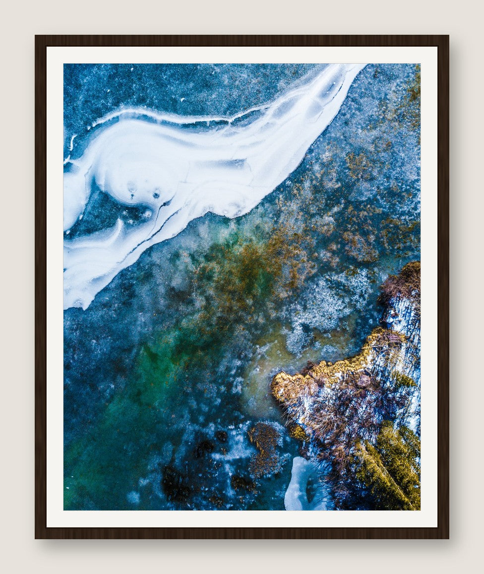 Frozen Glacier Water V - Espresso Frame