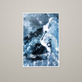 Frozen Blue - Unframed print with 0.25" white border