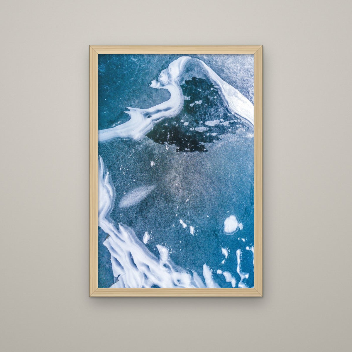 Frozen Glacier Water II - Matte Maple frame, no mat (8x12 & 12x18)