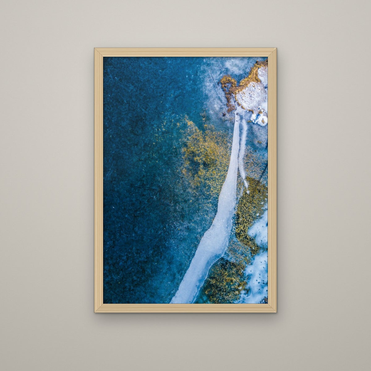 Frozen Glacier Water III - Matte Maple frame, no mat (8x12 & 12x18)