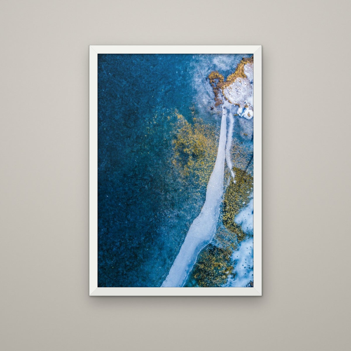 Frozen Glacier Water III - Matte White frame, no mat (8x12 & 12x18)