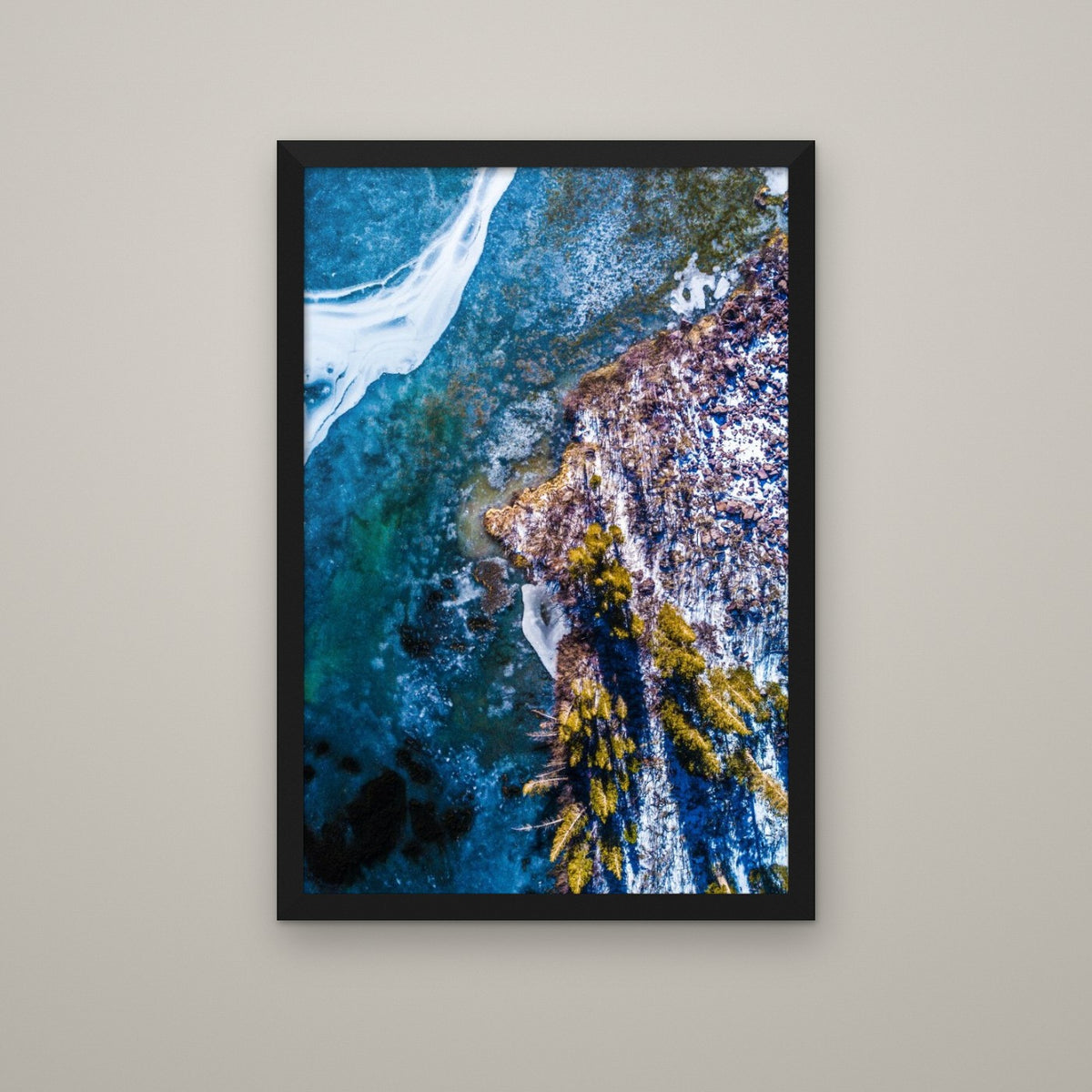 Frozen Glacier Water IV - Matte Black frame, no mat (8x12 & 12x18)