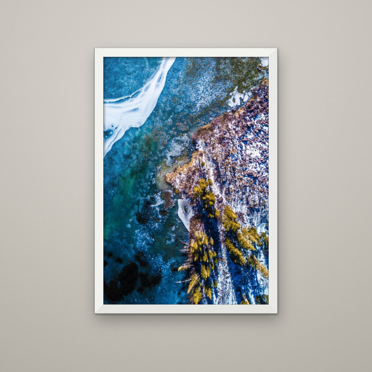 Frozen Glacier Water IV - Matte White frame, no mat (8x12 & 12x18)