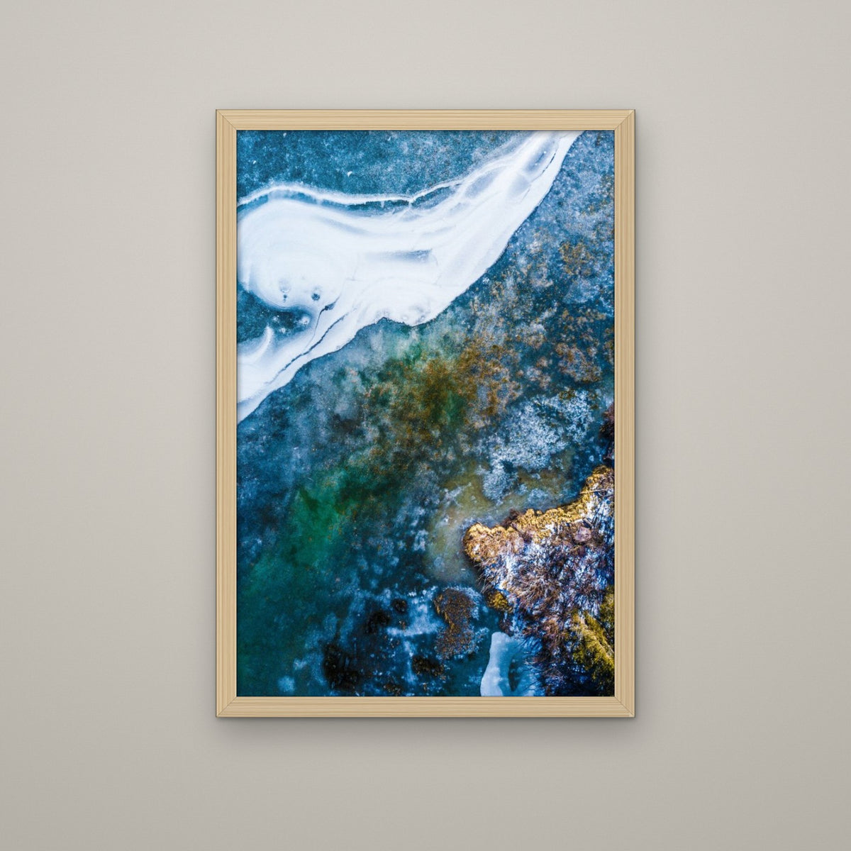 Frozen Glacier Water V - Matte Maple frame, no mat (8x12 & 12x18)