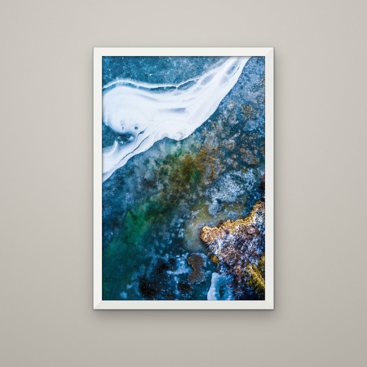 Frozen Glacier Water V - Matte White frame, no mat (8x12 & 12x18)