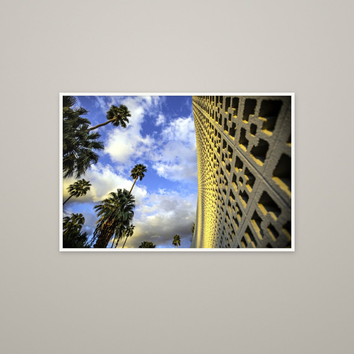 Hotel and Palms - Unframed print with 0.25" white border