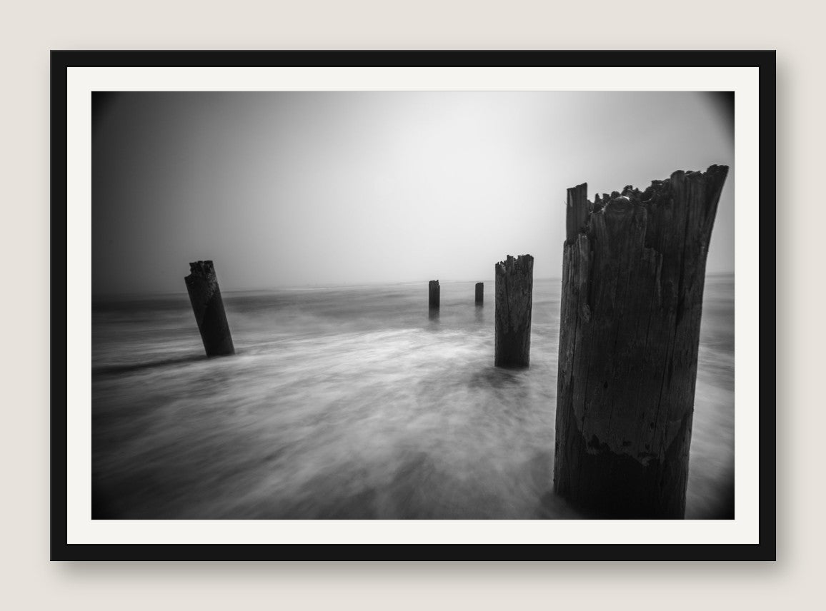 Old Pilings, Long Exposure - Black Frame