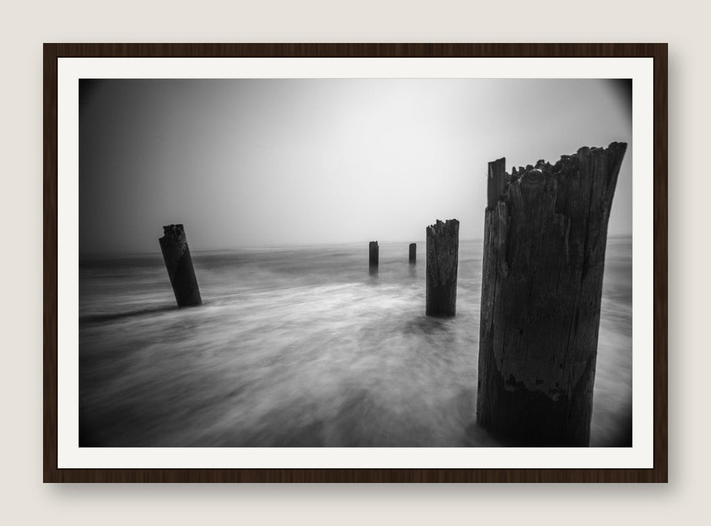 Old Pilings, Long Exposure - Espresso Frame