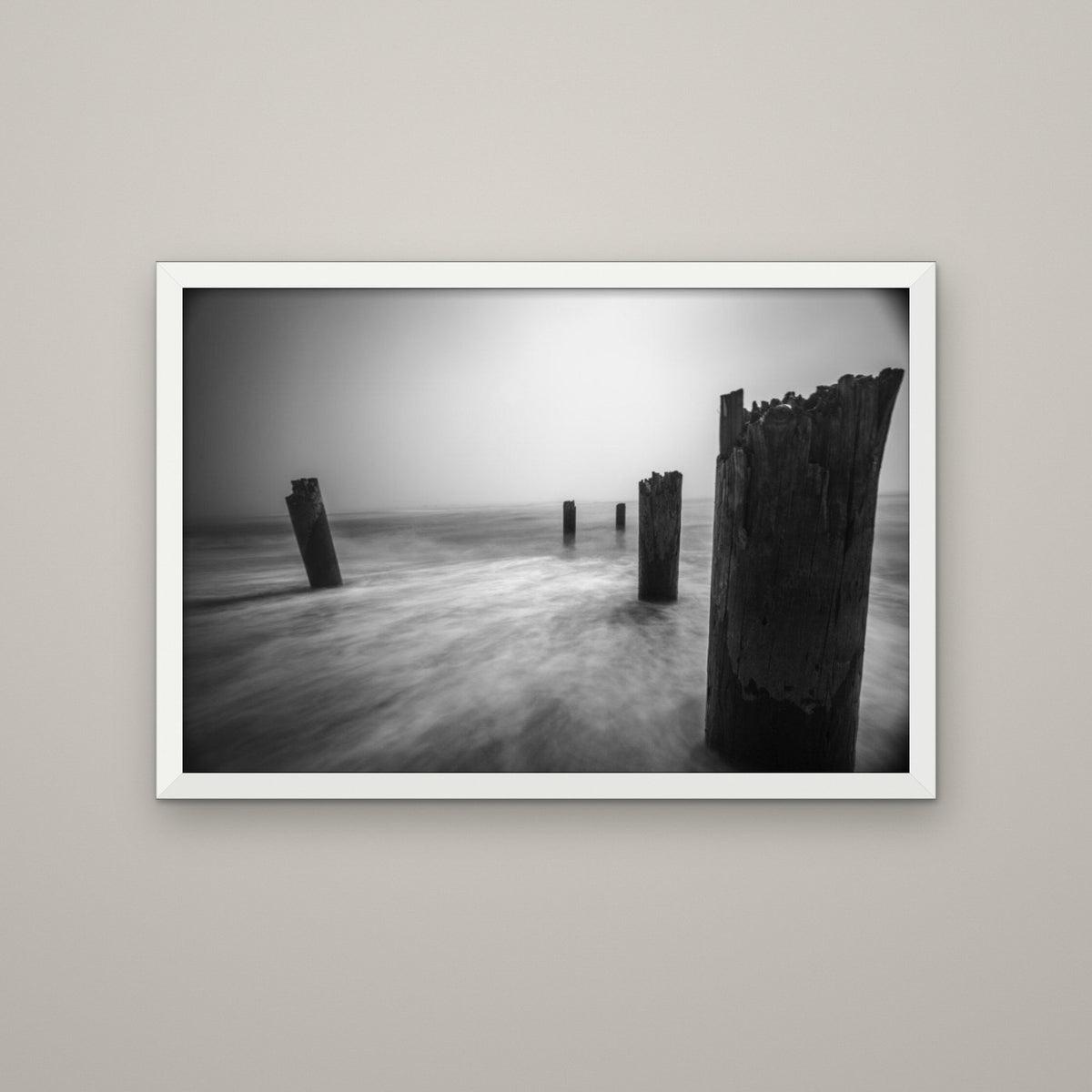 Old Pilings, Long Exposure - Matte White frame, no mat (8x12 & 12x18)