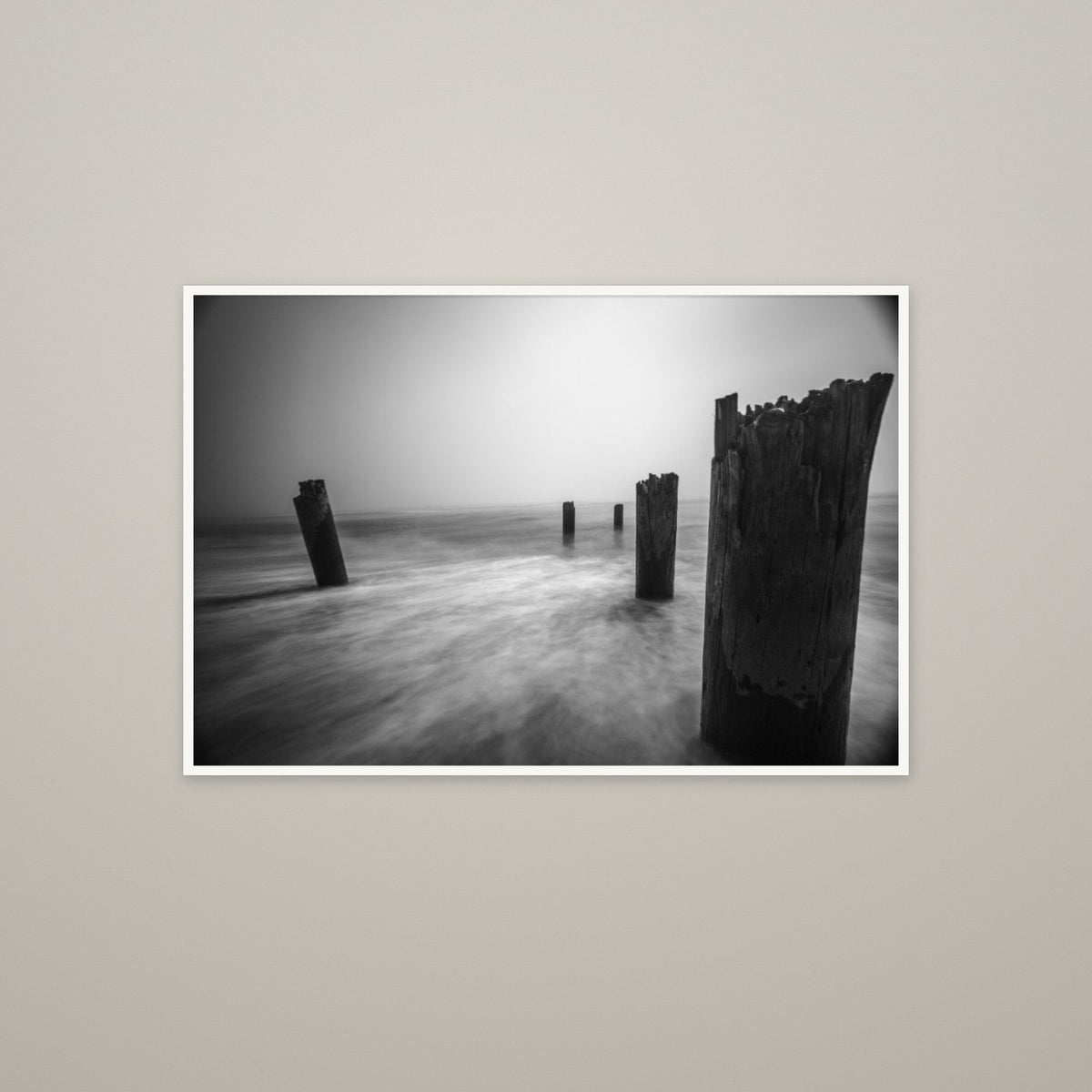 Old Pilings, Long Exposure - Unframed print with 0.25" white border