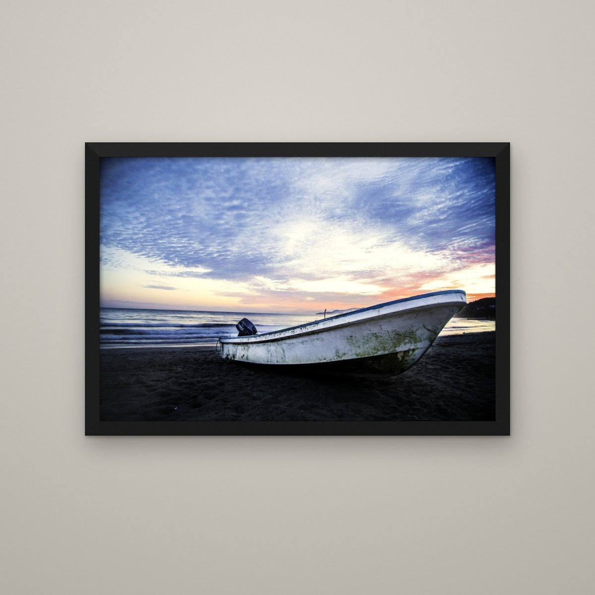 Panga at Sunset, Baja - Matte Black frame, no mat (8x12 & 12x18)
