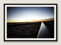 Railroad Tracks at Sunset - Black Frame
