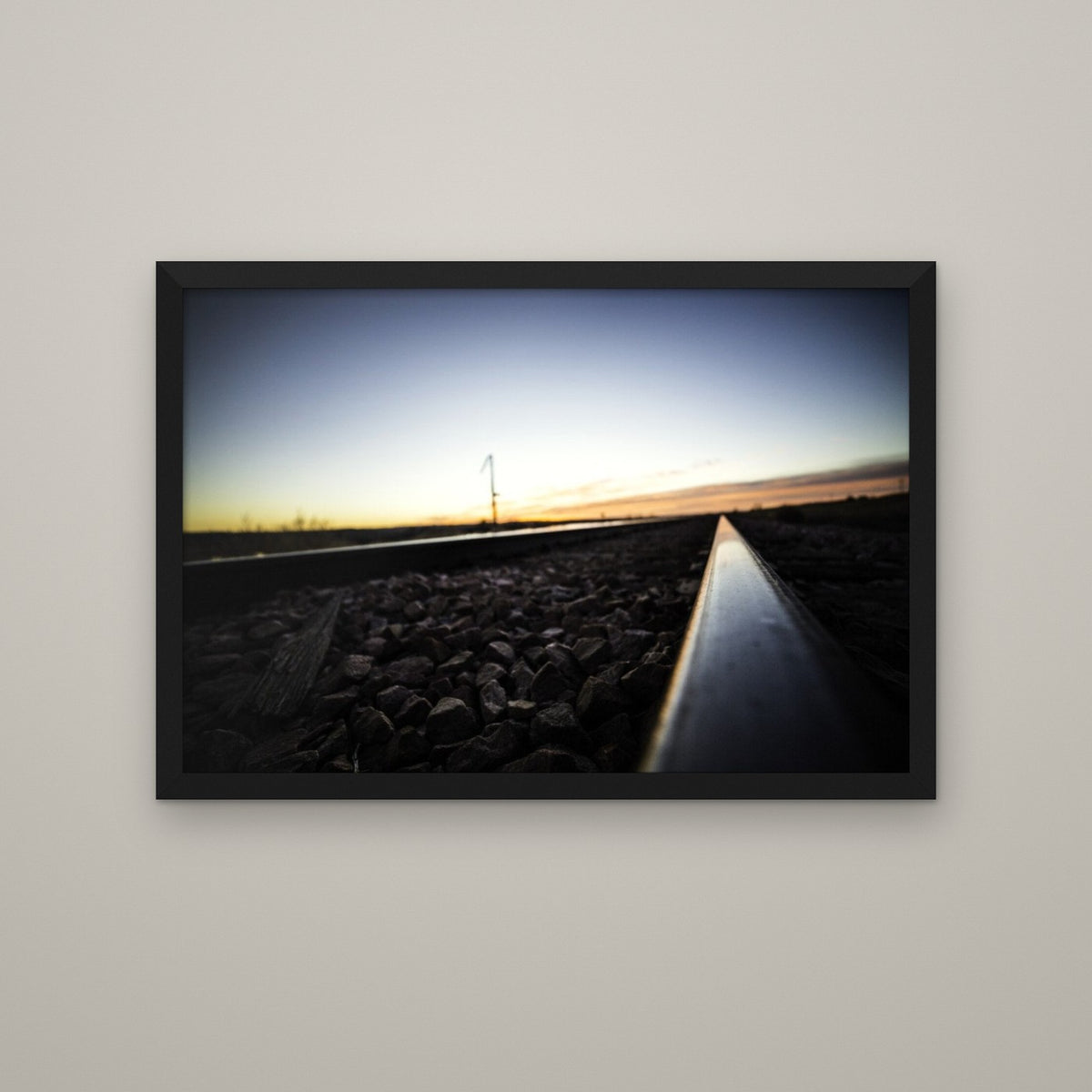 Railroad Tracks at Sunset - Matte Black frame, no mat (8x12 & 12x18)
