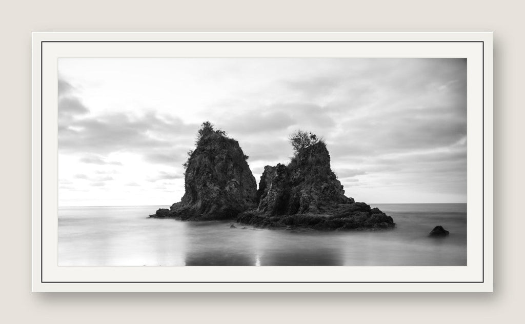 Sea Stacks, Long Exposure - White Frame