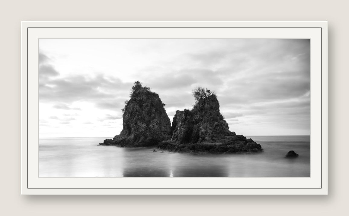Sea Stacks, Long Exposure - White Frame
