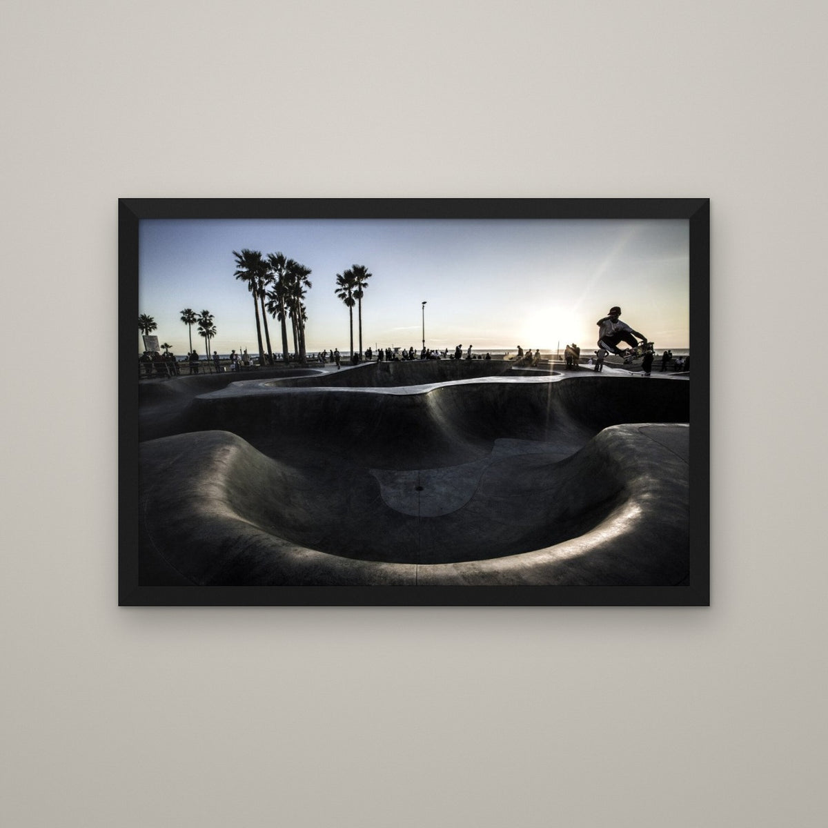 Sunset Skate Bowl - Matte Black frame, no mat (8x12 & 12x18)