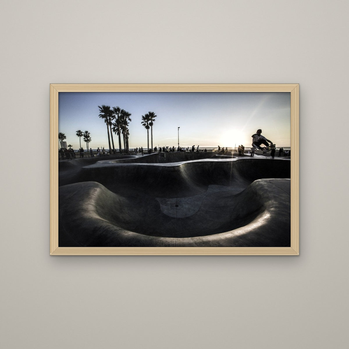 Sunset Skate Bowl - Matte Maple frame, no mat (8x12 & 12x18)