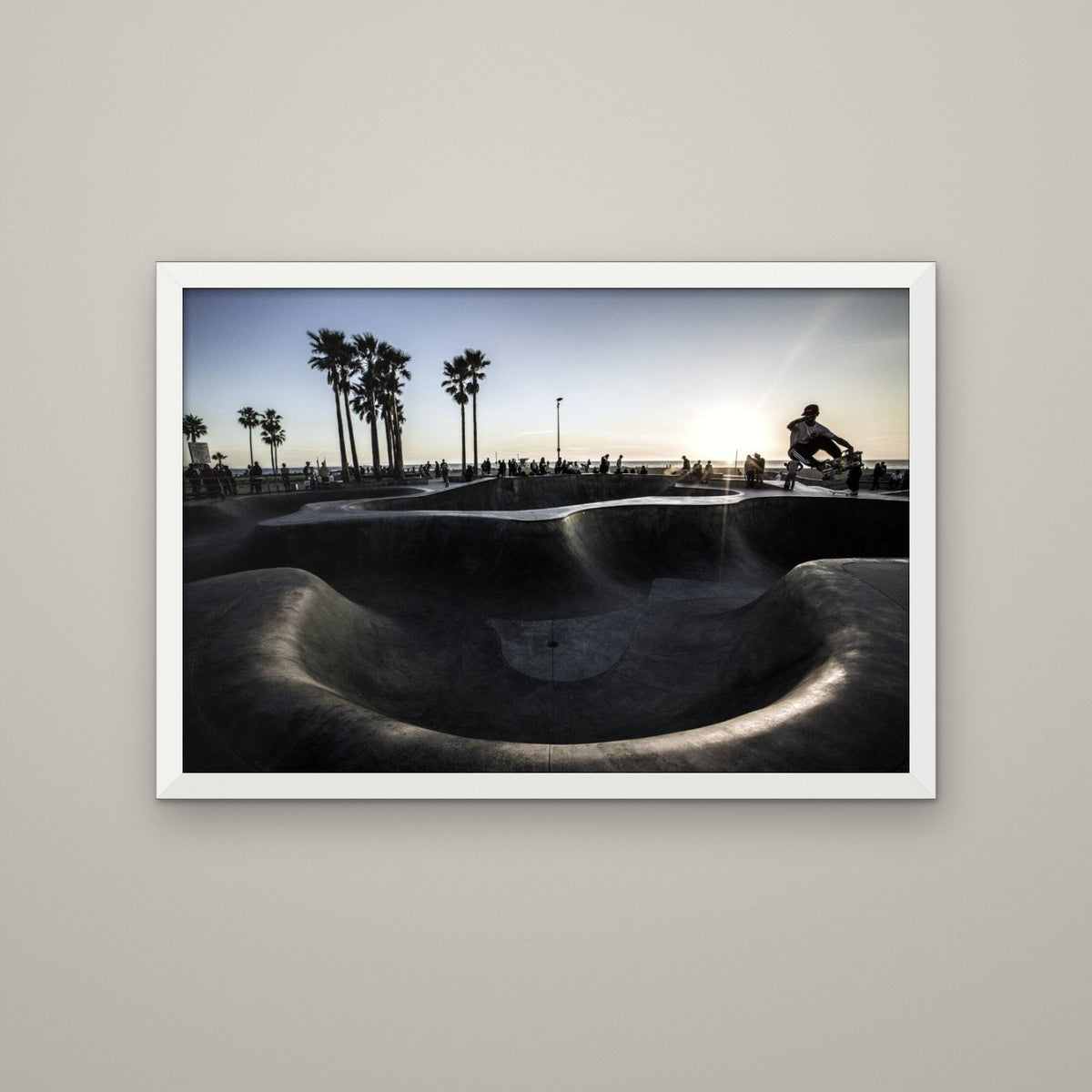 Sunset Skate Bowl - Matte White frame, no mat (8x12 & 12x18)