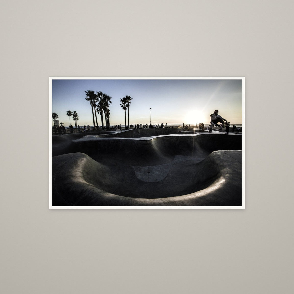 Sunset Skate Bowl - Unframed print with 0.25" white border