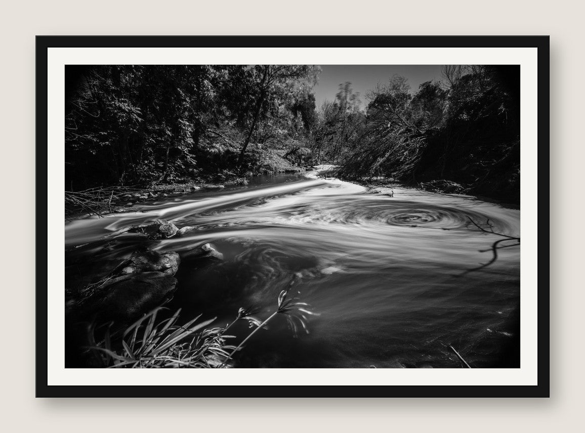 Swirling Stream, Long Exposure - Black Frame