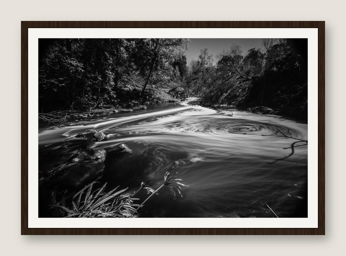 Swirling Stream, Long Exposure - Espresso Frame