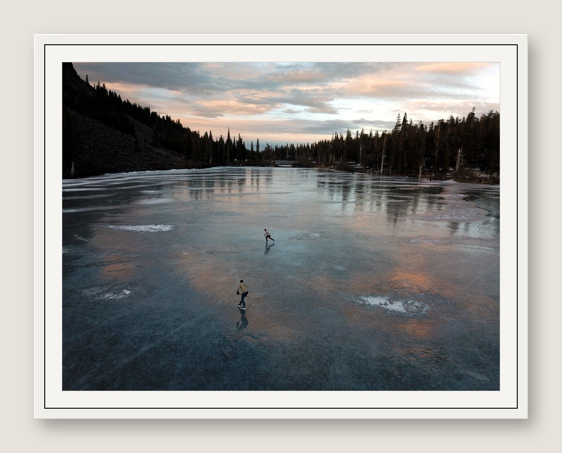 Twilight Pond Hockey - White Frame